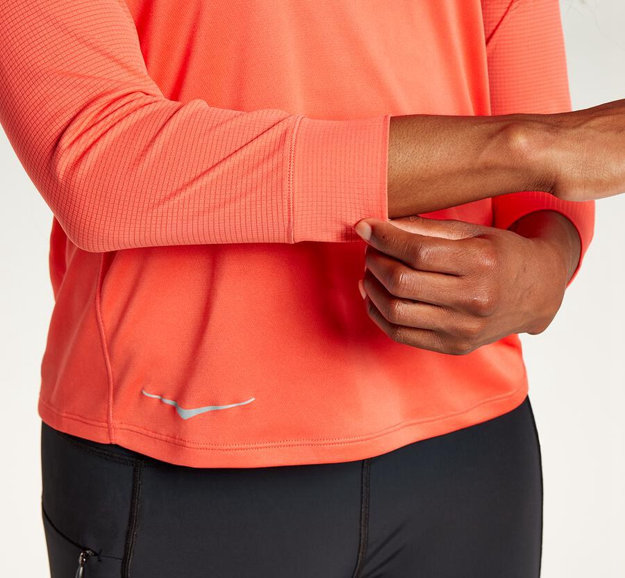 Top Hoka One One Mujer Naranjas - Performance 3/4 Sleeve - BQTV08537